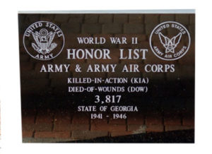 World War II Honor List Memorial for State of Georgia - created by the Engraving House